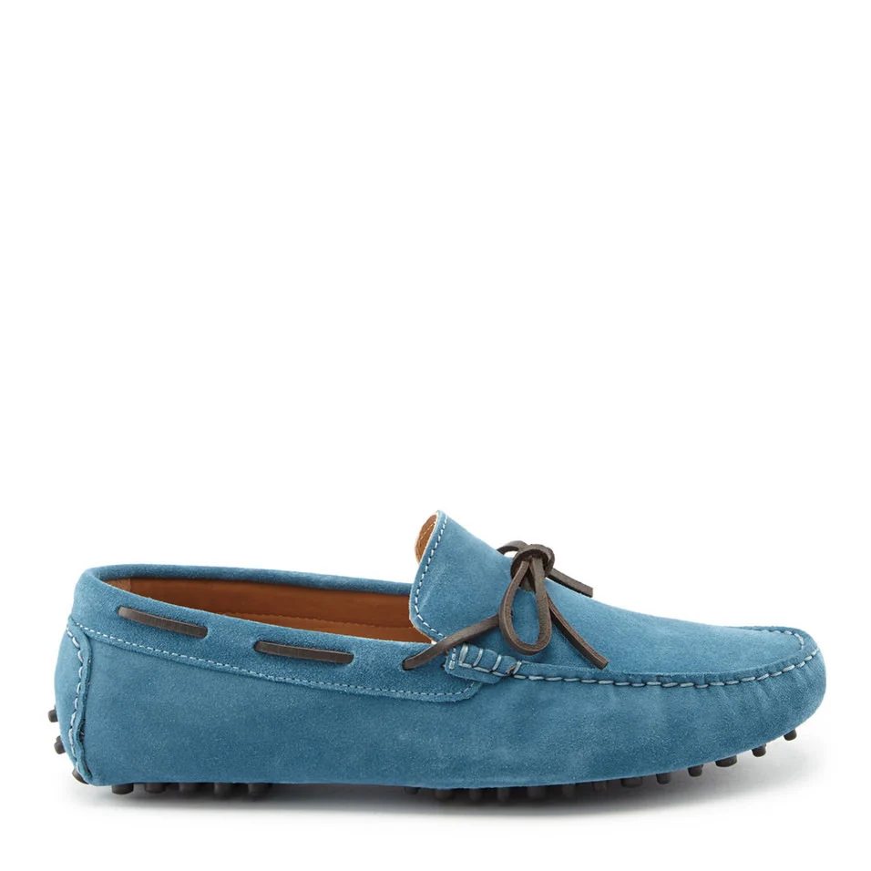 Laced Driving Loafers, petrol blue suede – Image 2