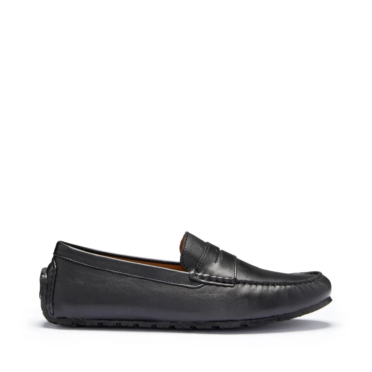 Tyre Sole Penny Driving Loafers, black leather – Image 2