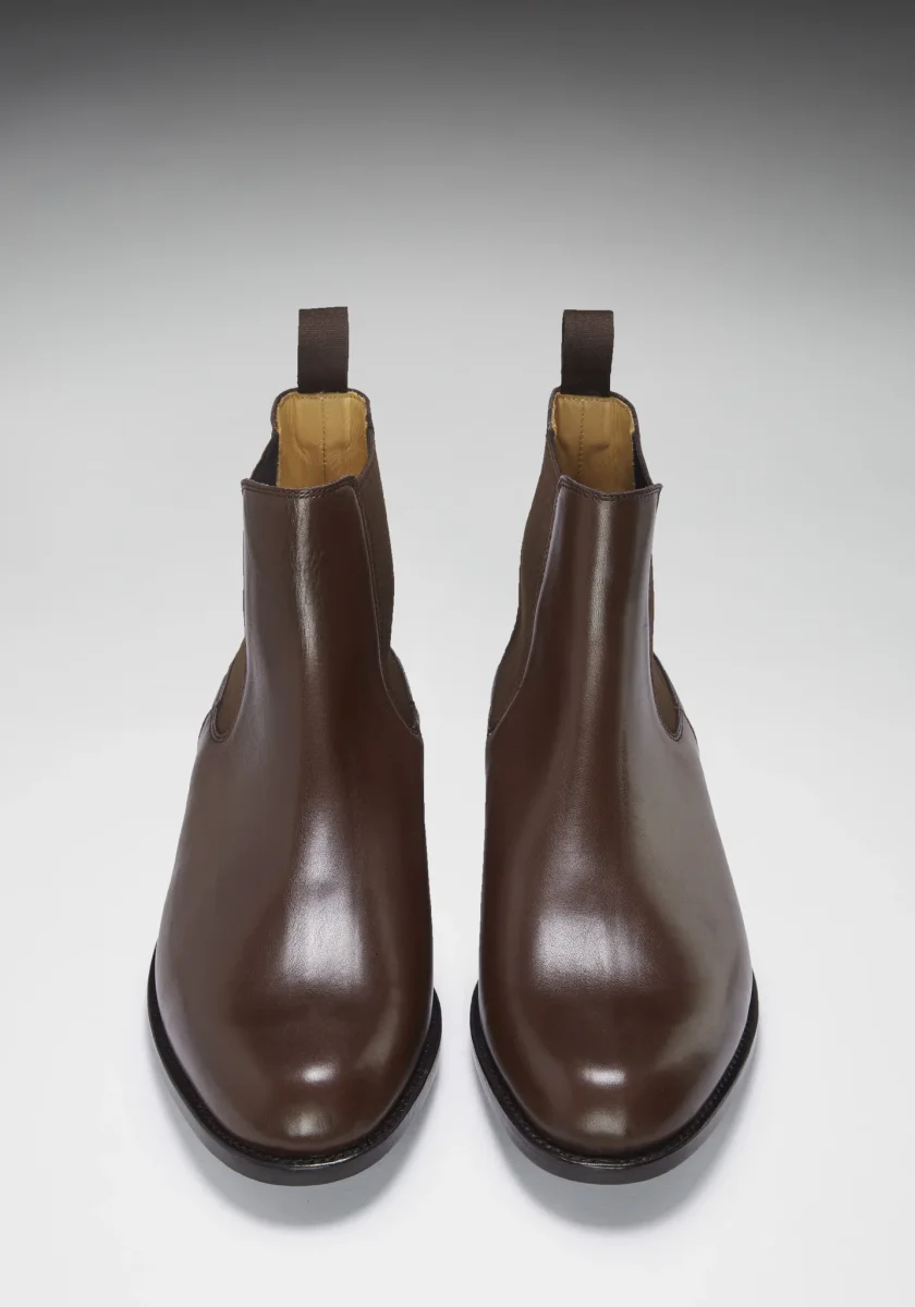 Brown Leather Chelsea Boots, Welted Leather Sole – Image 8