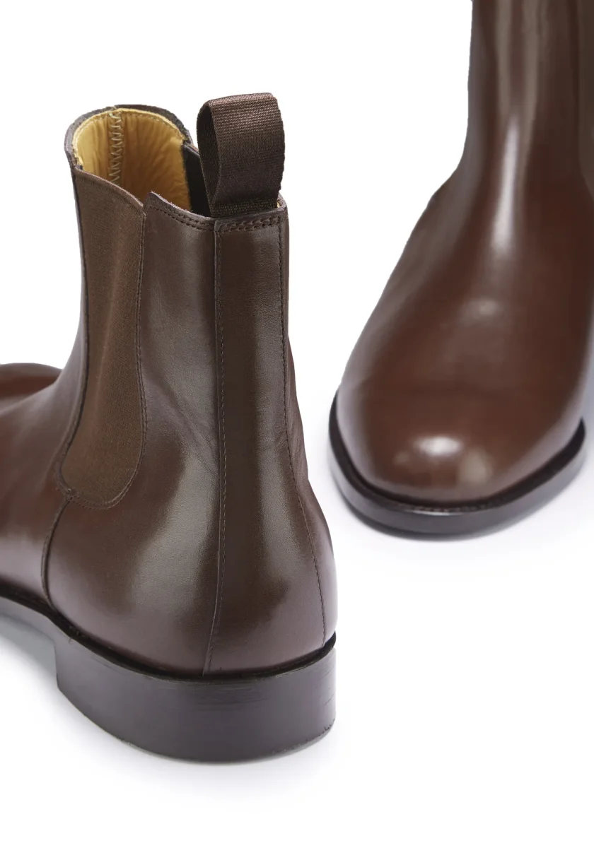 Brown Leather Chelsea Boots, Welted Leather Sole – Image 7