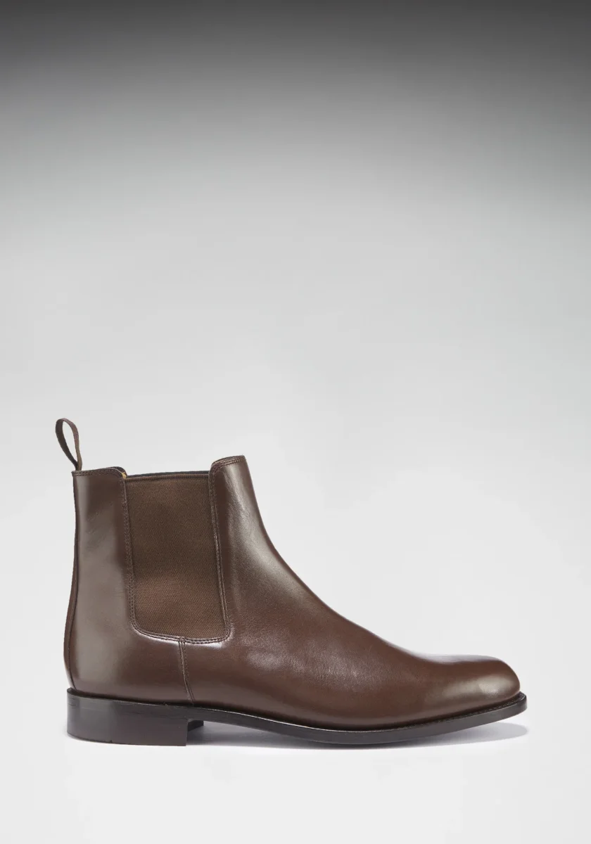 Brown Leather Chelsea Boots, Welted Leather Sole – Image 4