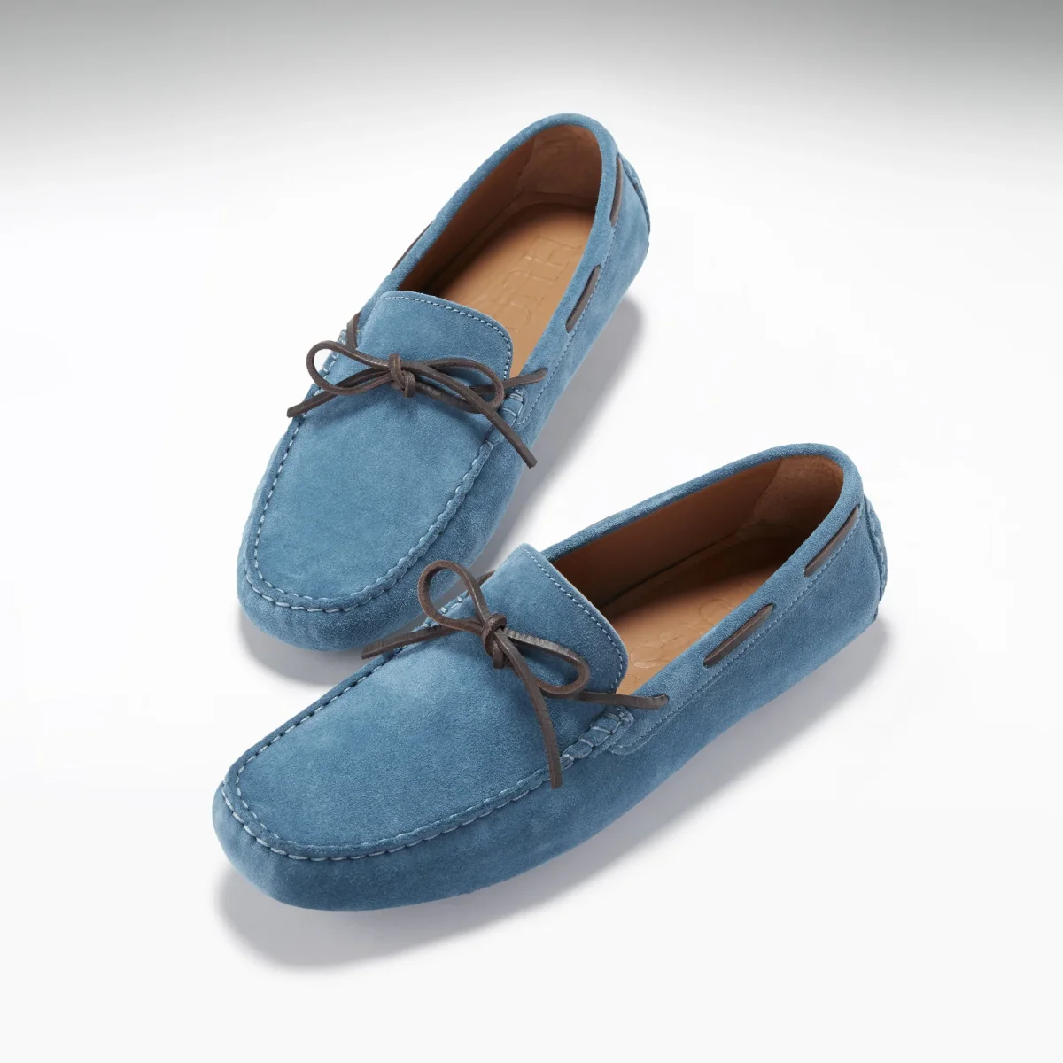 Laced Driving Loafers, petrol blue suede – Image 3