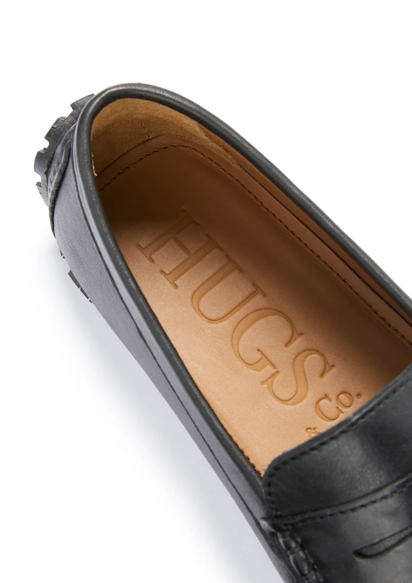 Tyre Sole Penny Driving Loafers, black leather – Image 5